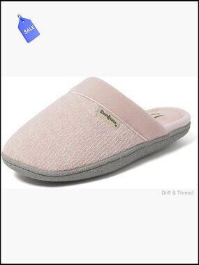 Cozy Knit Closed Toe Scuff Slippers Memory Foam Indoor Outdoor Womens 7-8
